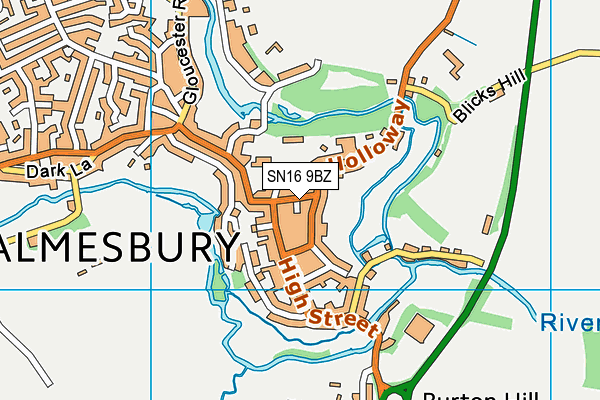 SN16 9BZ map - OS VectorMap District (Ordnance Survey)