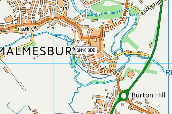 SN16 9DB map - OS VectorMap District (Ordnance Survey)