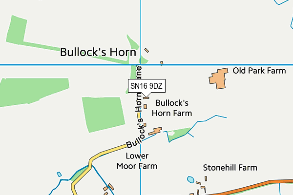 SN16 9DZ map - OS VectorMap District (Ordnance Survey)
