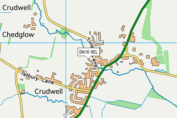 SN16 9EL map - OS VectorMap District (Ordnance Survey)