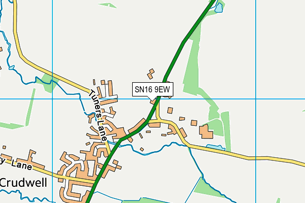 SN16 9EW map - OS VectorMap District (Ordnance Survey)
