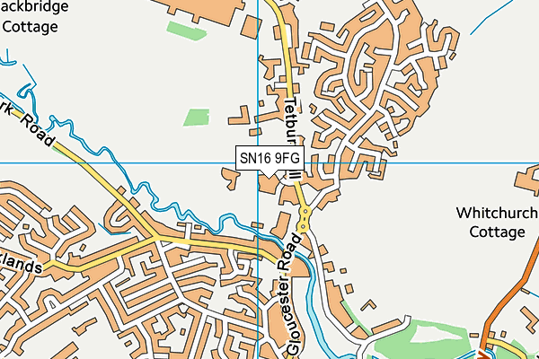SN16 9FG map - OS VectorMap District (Ordnance Survey)