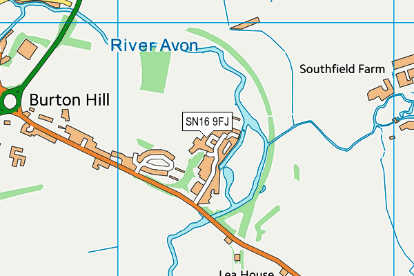 SN16 9FJ map - OS VectorMap District (Ordnance Survey)