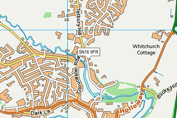 SN16 9FR map - OS VectorMap District (Ordnance Survey)