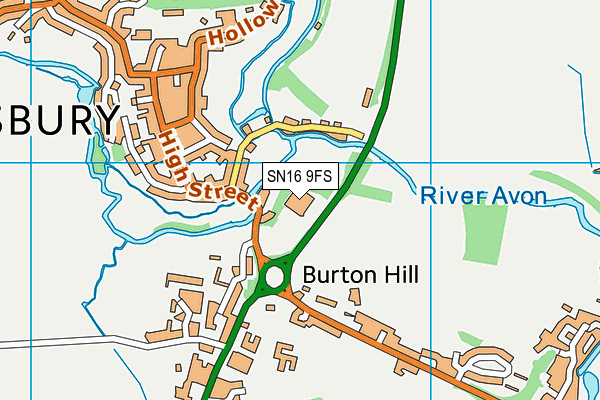 SN16 9FS map - OS VectorMap District (Ordnance Survey)