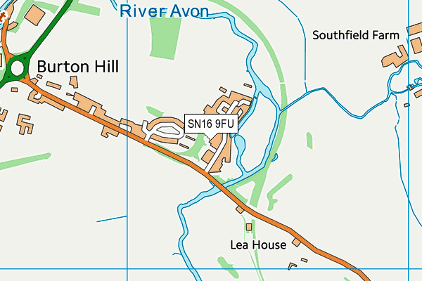 SN16 9FU map - OS VectorMap District (Ordnance Survey)