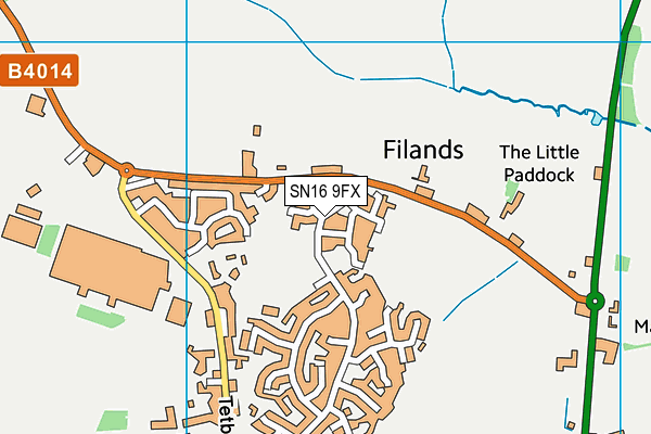 SN16 9FX map - OS VectorMap District (Ordnance Survey)