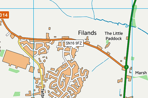 SN16 9FZ map - OS VectorMap District (Ordnance Survey)