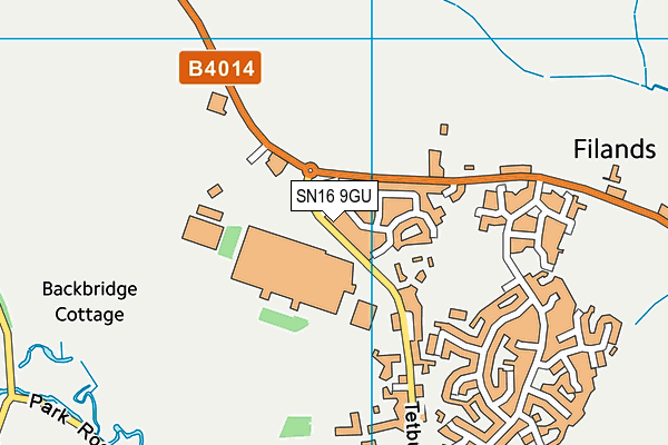 SN16 9GU map - OS VectorMap District (Ordnance Survey)