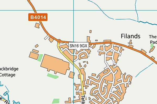 SN16 9GX map - OS VectorMap District (Ordnance Survey)