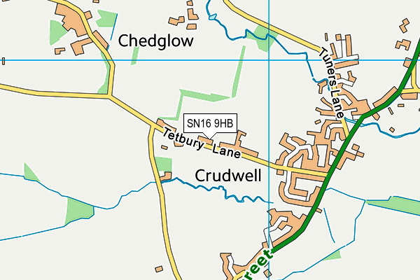 Crudwell Village Hall & Recreation Ground map (SN16 9HB) - OS VectorMap District (Ordnance Survey)