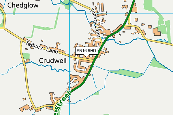 SN16 9HD map - OS VectorMap District (Ordnance Survey)