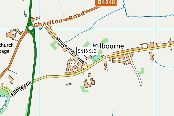 SN16 9JD map - OS VectorMap District (Ordnance Survey)