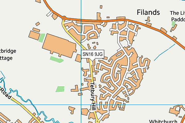 SN16 9JG map - OS VectorMap District (Ordnance Survey)