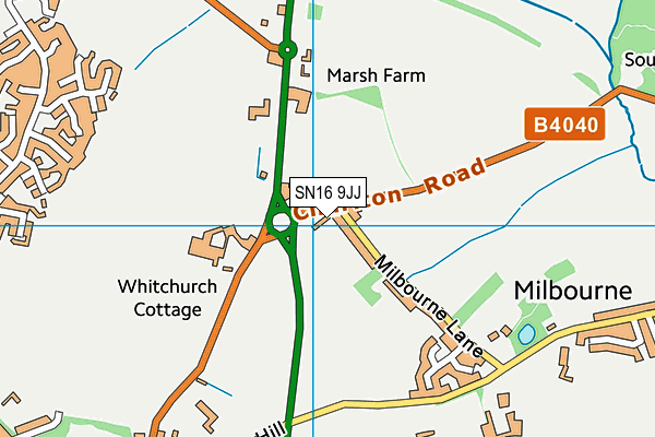 SN16 9JJ map - OS VectorMap District (Ordnance Survey)