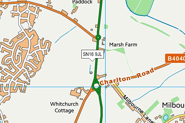 SN16 9JL map - OS VectorMap District (Ordnance Survey)