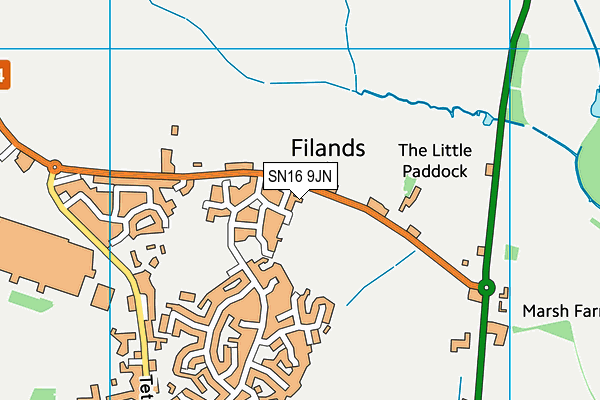 SN16 9JN map - OS VectorMap District (Ordnance Survey)