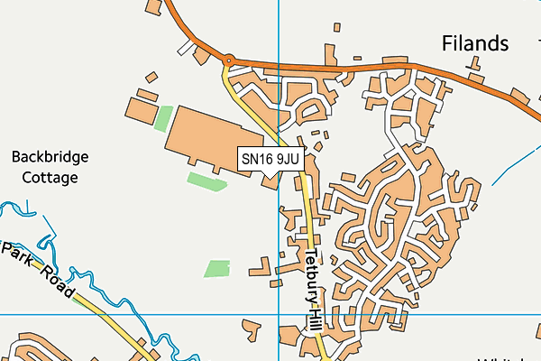 SN16 9JU map - OS VectorMap District (Ordnance Survey)