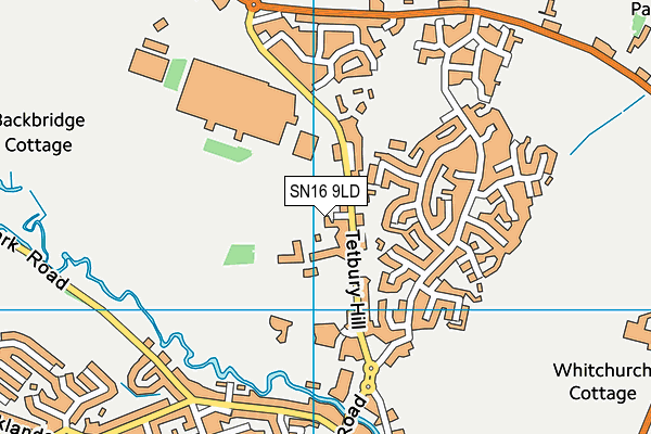 SN16 9LD map - OS VectorMap District (Ordnance Survey)