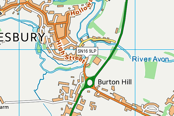 SN16 9LP map - OS VectorMap District (Ordnance Survey)