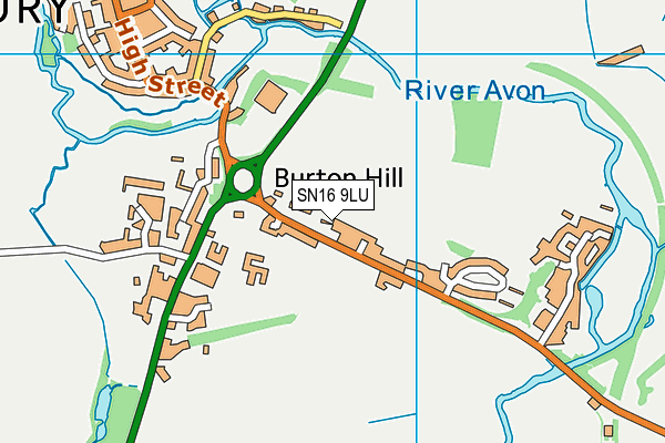 SN16 9LU map - OS VectorMap District (Ordnance Survey)