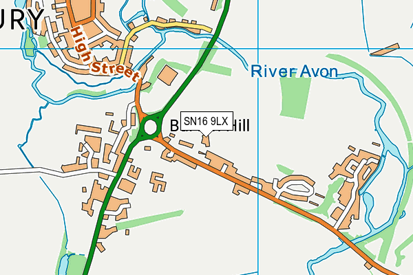 SN16 9LX map - OS VectorMap District (Ordnance Survey)