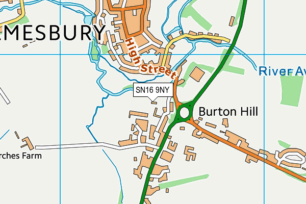 SN16 9NY map - OS VectorMap District (Ordnance Survey)