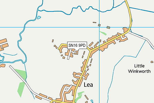 SN16 9PD map - OS VectorMap District (Ordnance Survey)