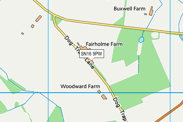 SN16 9PW map - OS VectorMap District (Ordnance Survey)