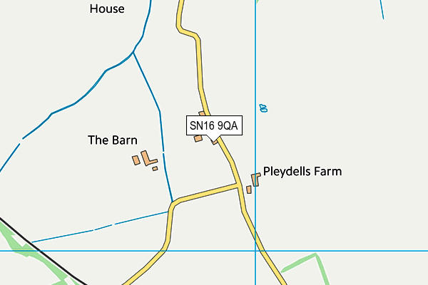 SN16 9QA map - OS VectorMap District (Ordnance Survey)