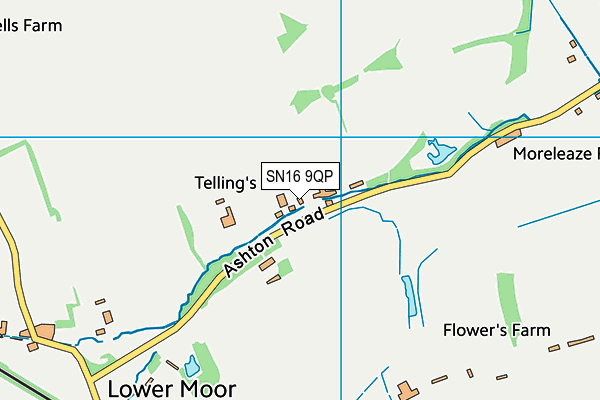 SN16 9QP map - OS VectorMap District (Ordnance Survey)