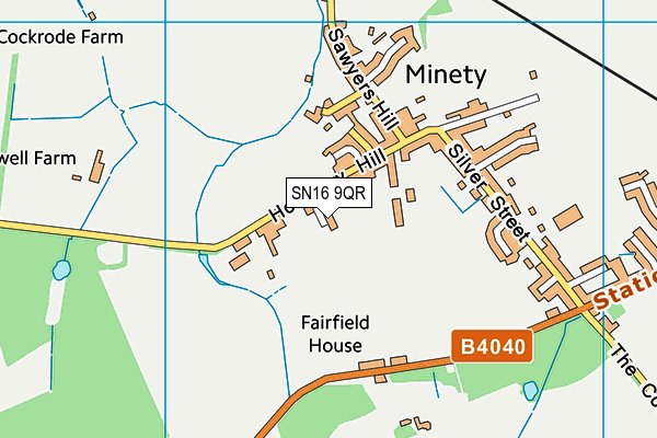 SN16 9QR map - OS VectorMap District (Ordnance Survey)