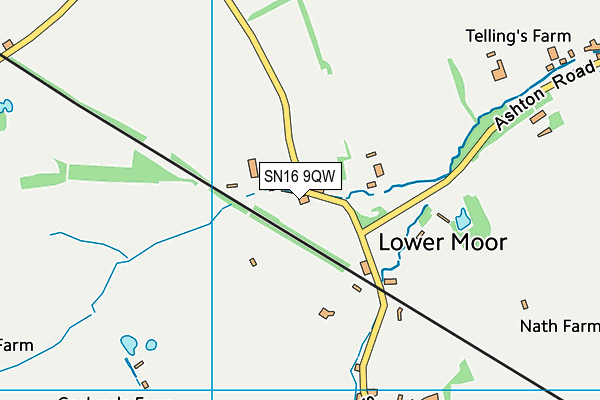 SN16 9QW map - OS VectorMap District (Ordnance Survey)