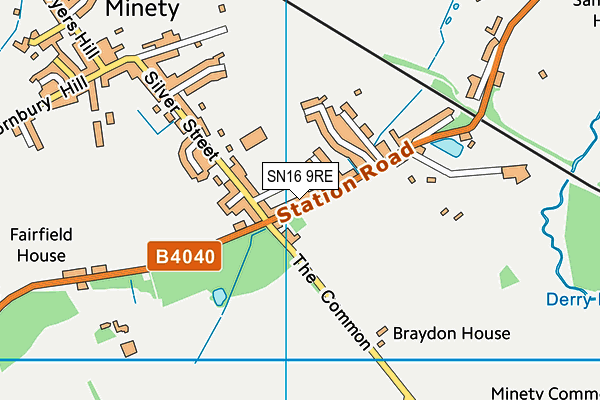 SN16 9RE map - OS VectorMap District (Ordnance Survey)