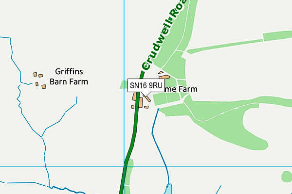 SN16 9RU map - OS VectorMap District (Ordnance Survey)