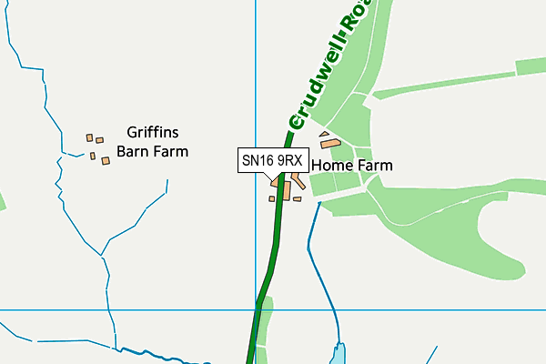 SN16 9RX map - OS VectorMap District (Ordnance Survey)