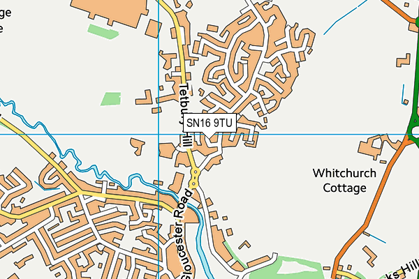 SN16 9TU map - OS VectorMap District (Ordnance Survey)