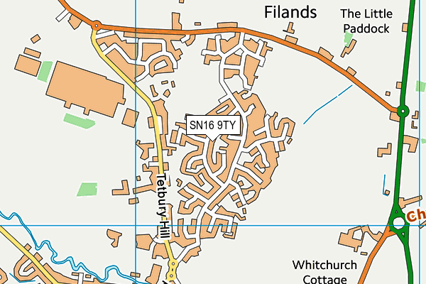 SN16 9TY map - OS VectorMap District (Ordnance Survey)