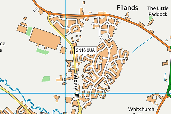 SN16 9UA map - OS VectorMap District (Ordnance Survey)