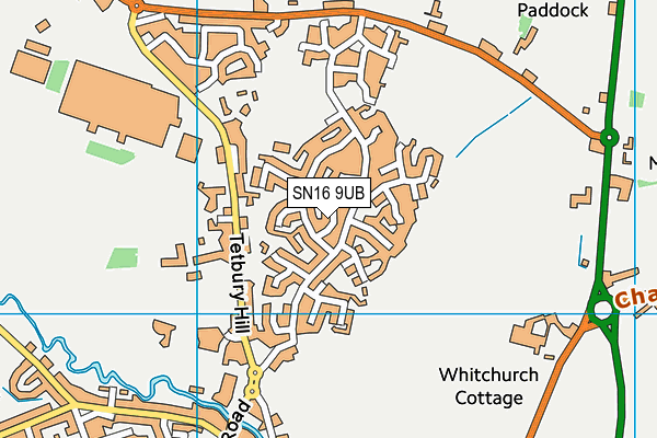 SN16 9UB map - OS VectorMap District (Ordnance Survey)