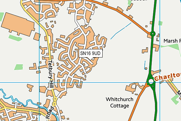 SN16 9UD map - OS VectorMap District (Ordnance Survey)