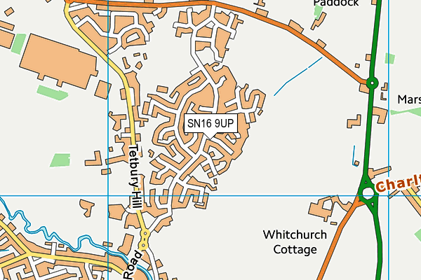 SN16 9UP map - OS VectorMap District (Ordnance Survey)