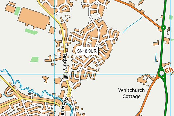 SN16 9UR map - OS VectorMap District (Ordnance Survey)