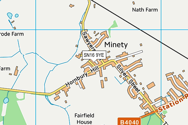 SN16 9YE map - OS VectorMap District (Ordnance Survey)