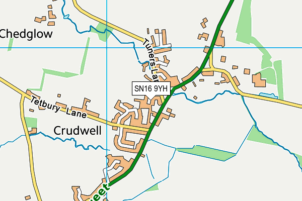 SN16 9YH map - OS VectorMap District (Ordnance Survey)