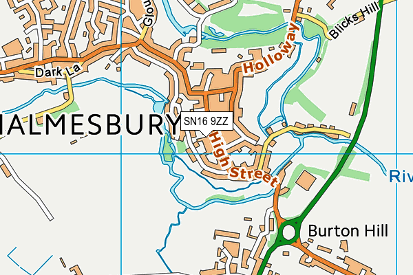 SN16 9ZZ map - OS VectorMap District (Ordnance Survey)