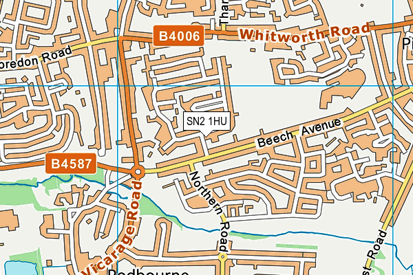 SN2 1HU map - OS VectorMap District (Ordnance Survey)