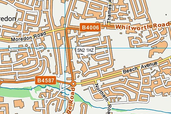 SN2 1HZ map - OS VectorMap District (Ordnance Survey)