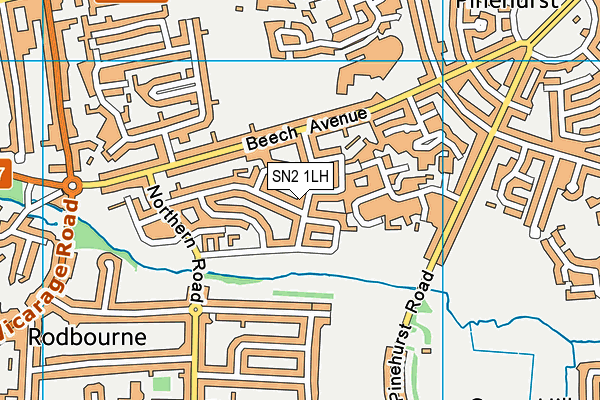 SN2 1LH map - OS VectorMap District (Ordnance Survey)