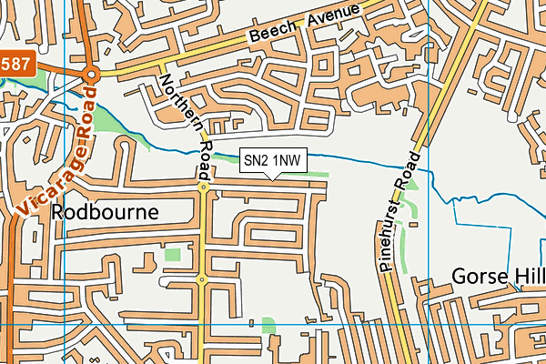 SN2 1NW map - OS VectorMap District (Ordnance Survey)